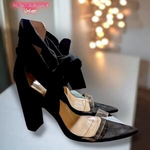 Public Desire Jordy High Block Heel Wrap Tie Heels, 7